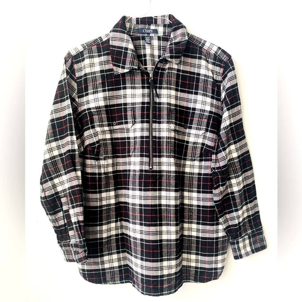 Chaps Plaid Long Sleeve pullover top